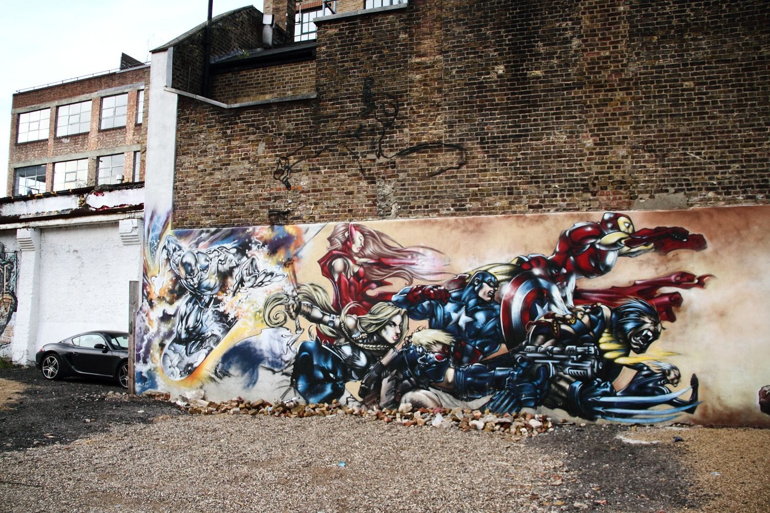 avengers street art x xmen
