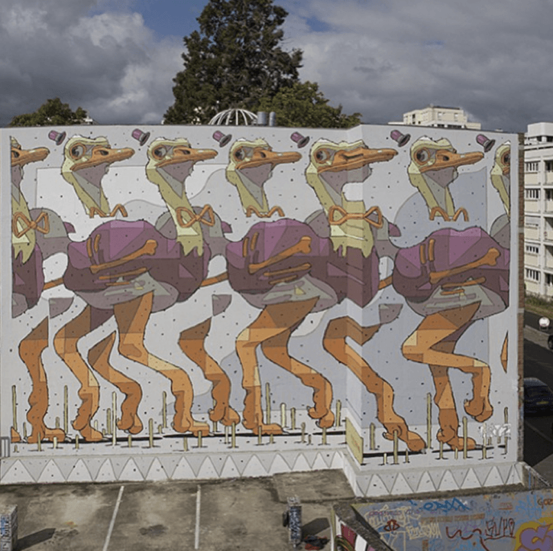 autruche boulevard du colombier street art