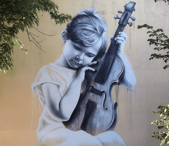 violoniste street art