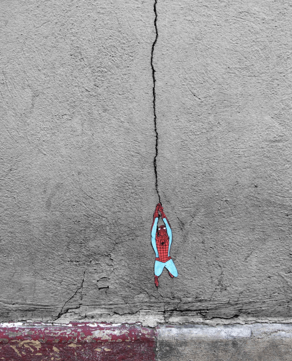 Spiderman - peinture réalisée par OakOak