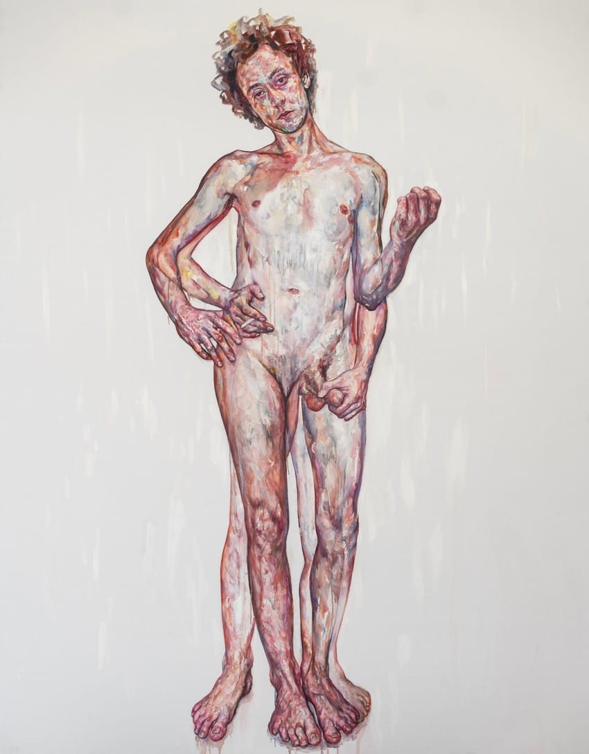 portrait d'un homme nu peint par Kim Hyunji 
