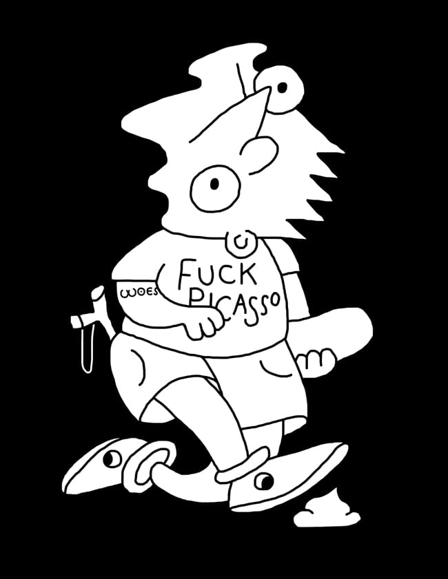Bart Simpson, personnage de pop culture réinterprété à la manière Picasso.