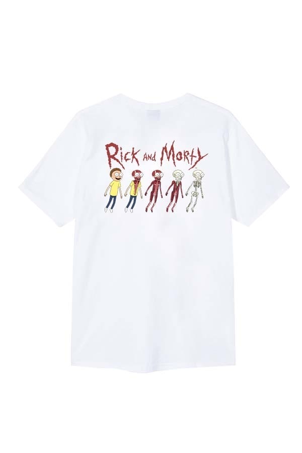 T-shirt blanc Rick et Morty, collab Tealer & Rick et Morty