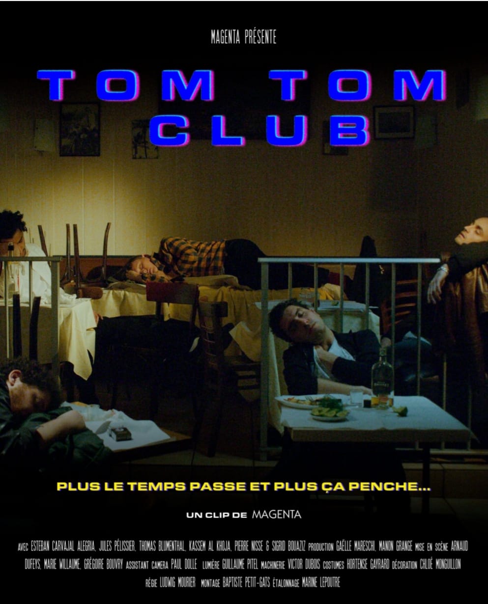 Affiche du clip " Tom Tom Club " du groupe français Magenta. Ce clip est le 2e du groupe