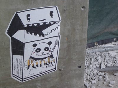 Sticker Panda street art 