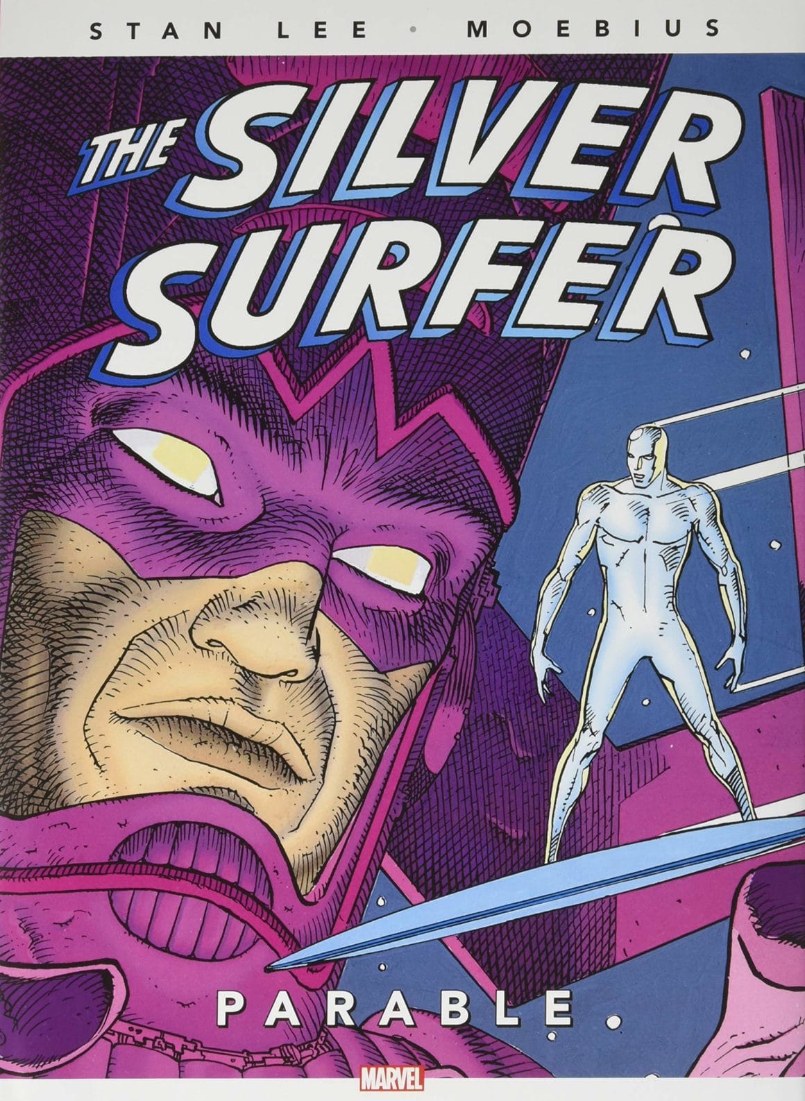 couverture du Sliver Surfer écrite et réalisée par Stan Lee et Mœbius