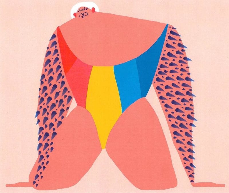 Amber Vittoria dessin de femme pilosité maillot une pièce 