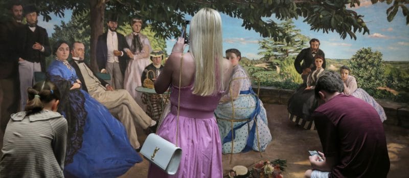 Museal Michel Gantner femme robe rose photographie déjeuner toile 