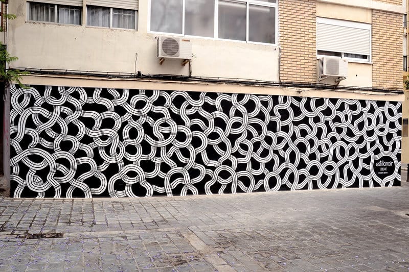 mur street art lignes routes Tanya Heidrich 