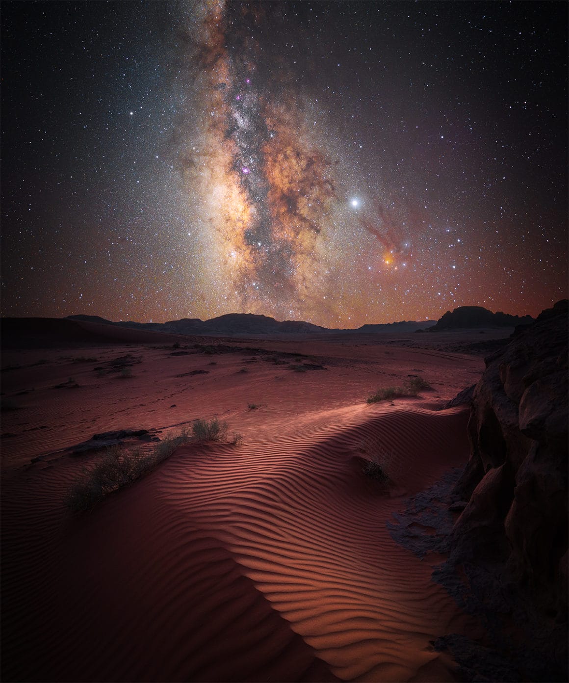 Le ciel étoilé du désert de Jordanie par Stefan Leibermann, finaliste allemand de la catégorie « skyscapes »