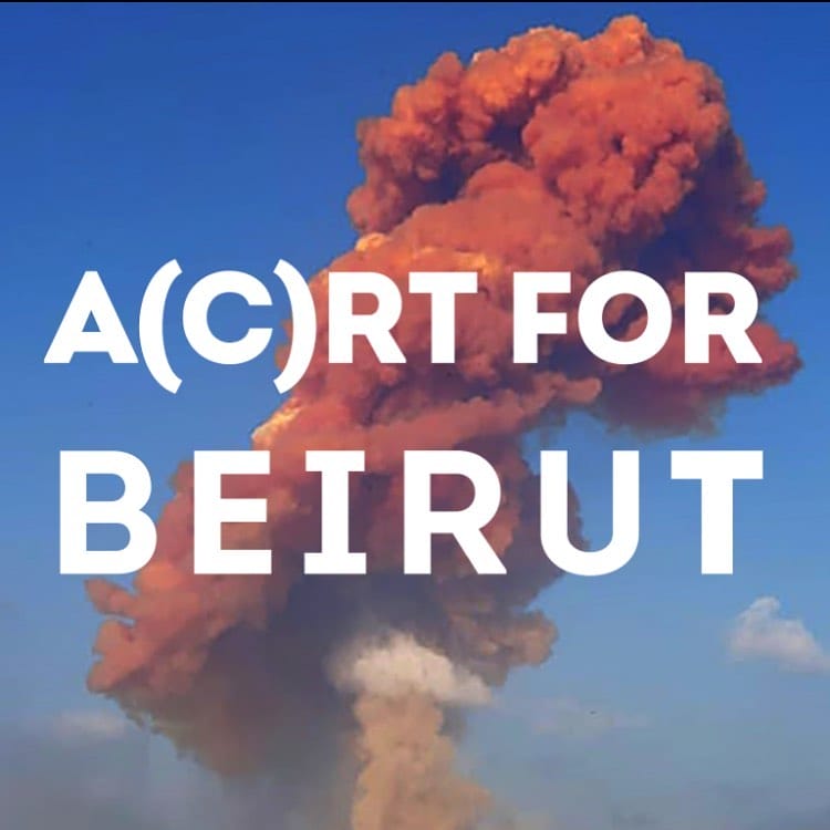 Art for Beirut - photographie - fumée rouge dans ciel bleu