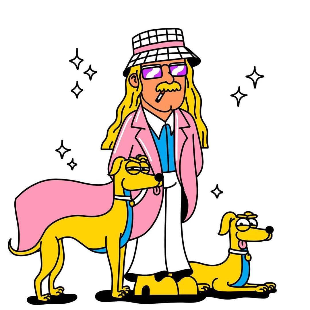 illustrateur disco man, dogs