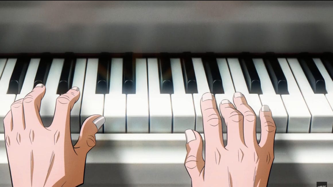 Piano pendant le concert dans le clip Pink Phantom du groupe de musique Gorillaz
