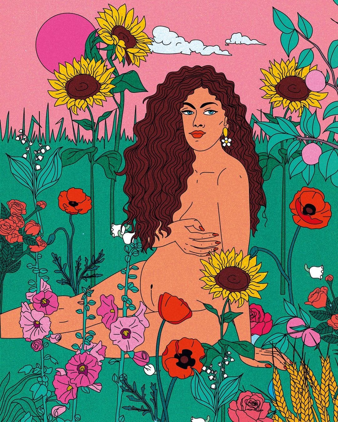 "Blooming" est une illustration pop et colorée dont seul Cosmo a le secret