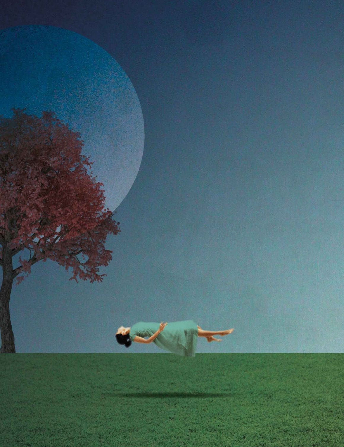 "Full moon light" est un collage numérique réalisé par Marcos Guinoza