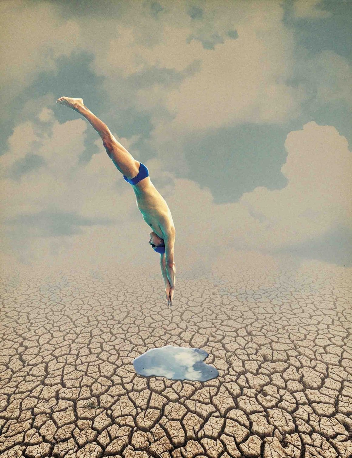 "Mighty splash" est un collage numérique surréaliste Marcos Guinoza