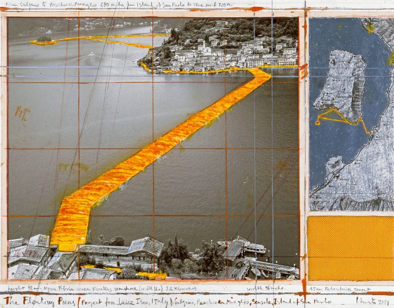 Plan de création de The Floating Piers de Christo et Jeanne-Claude