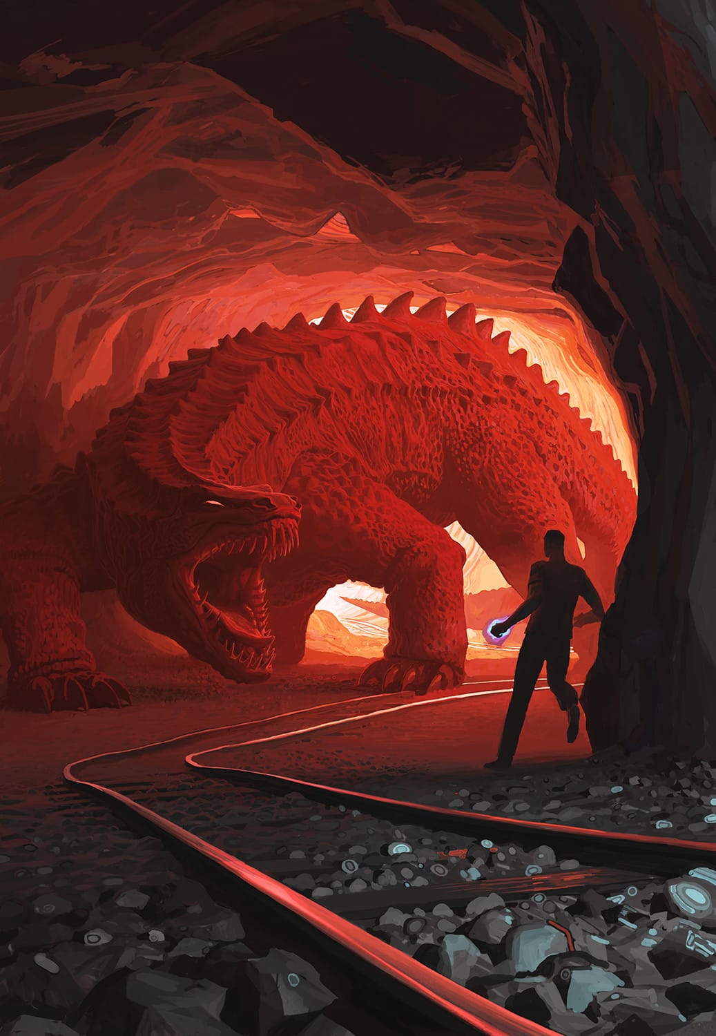 Dragon/lézard dans une grotte minière