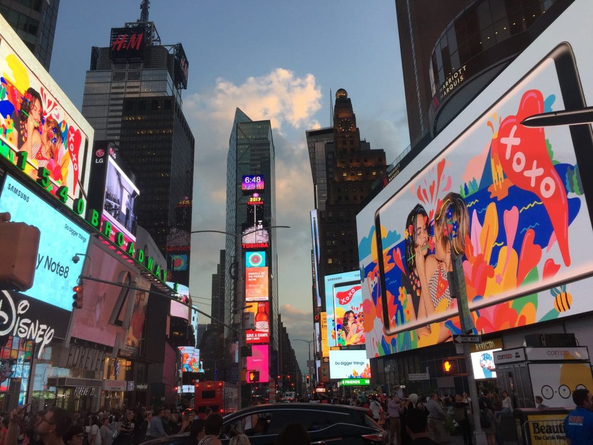 Photographie de Times Square. 