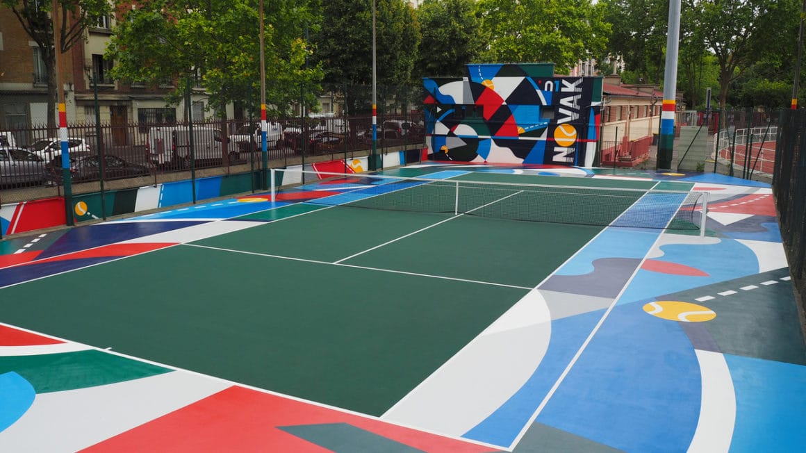 Photographie terrain de tennis à Clichy.
