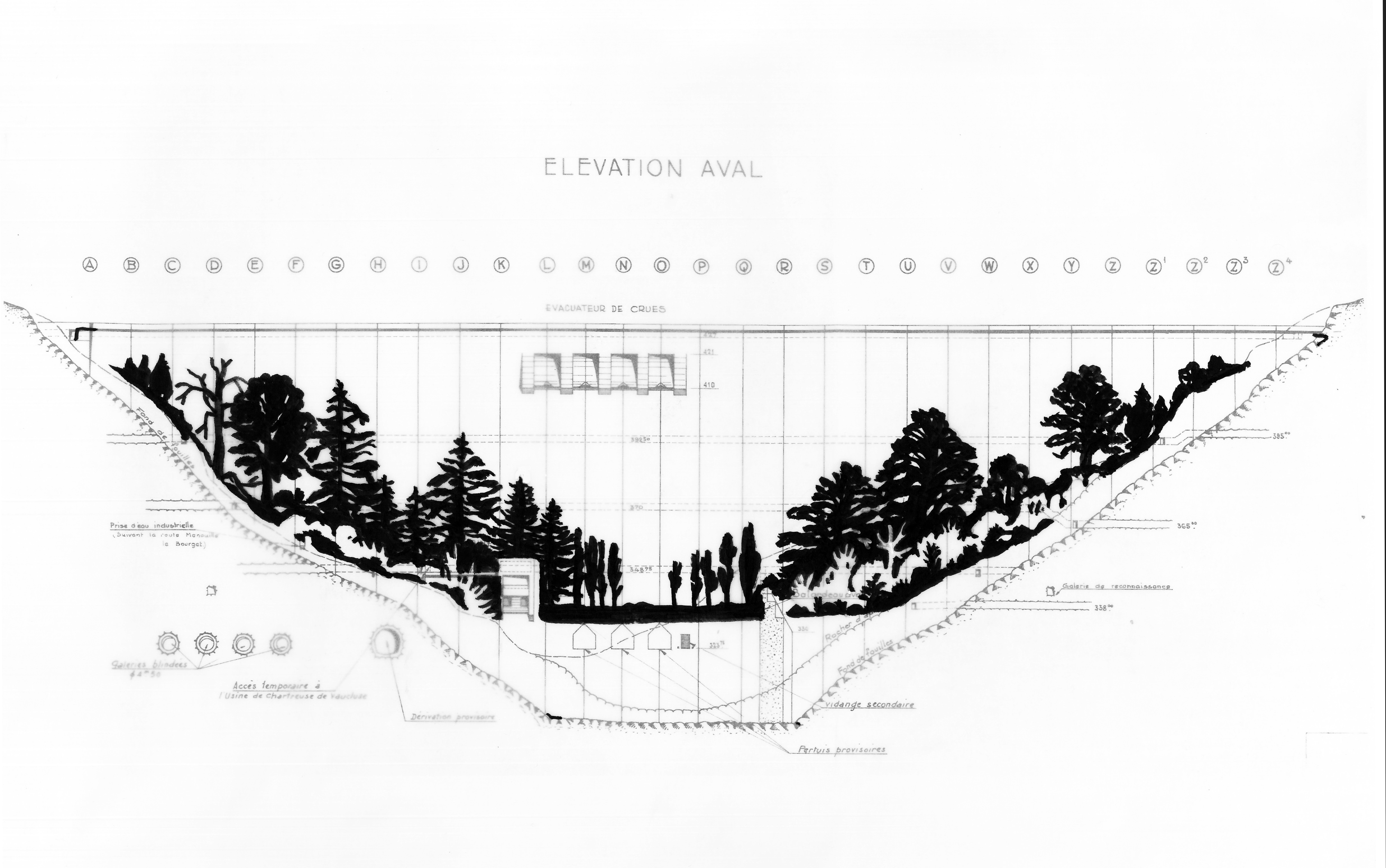 plan du barrage du Vouglans par Klaus Dauven