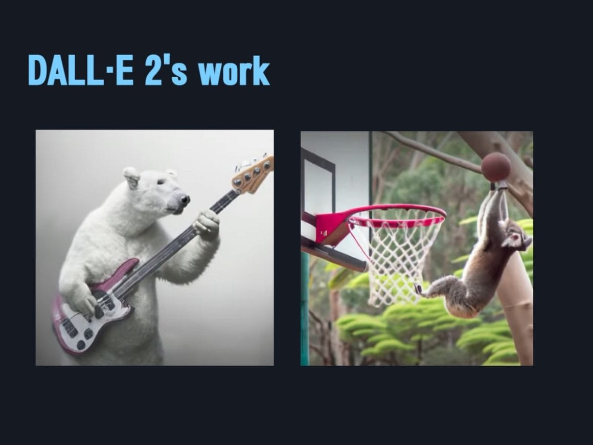 Un ours qui joue de la basse et un koala qui dunk
