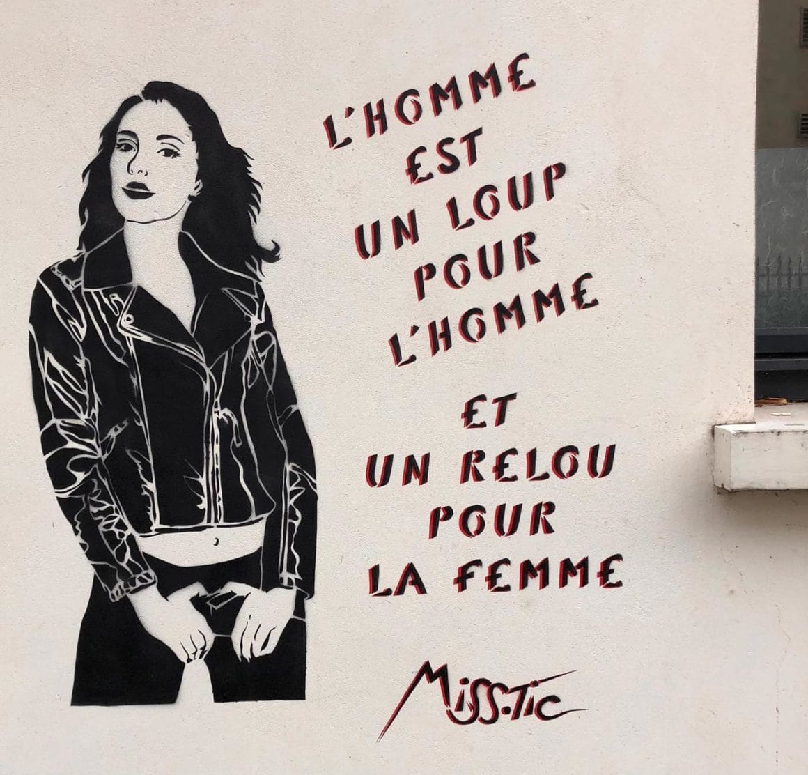 Street Art de Miss Tic représentant une femme