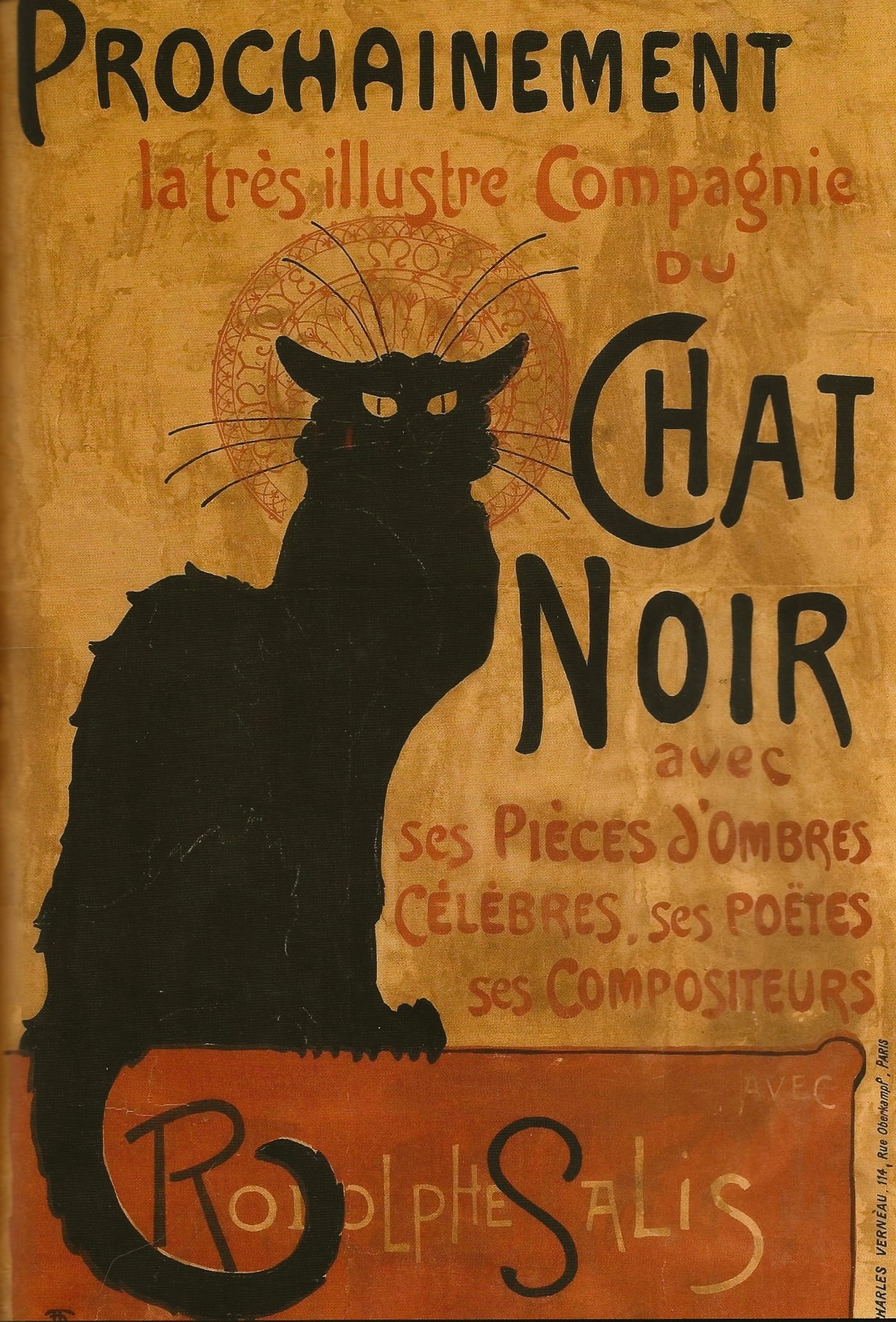 Affiche du Chat noir, Jules Levy rédacteur de la revue aux origines du mouvement des Arts incohérents