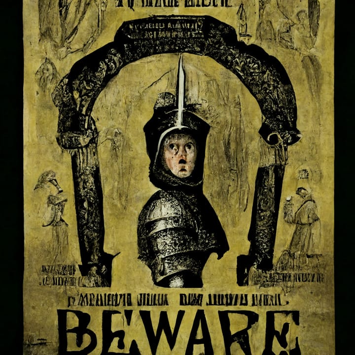 Affiche de film médiéval créé par Midjourney. 