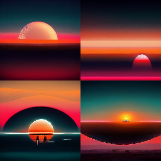 Quatre images d'un lever de soleil 