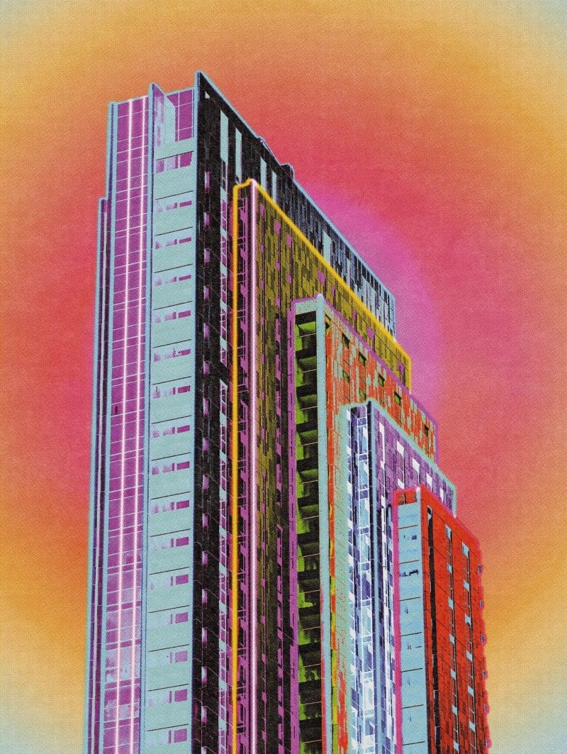 Un building en technicolor.