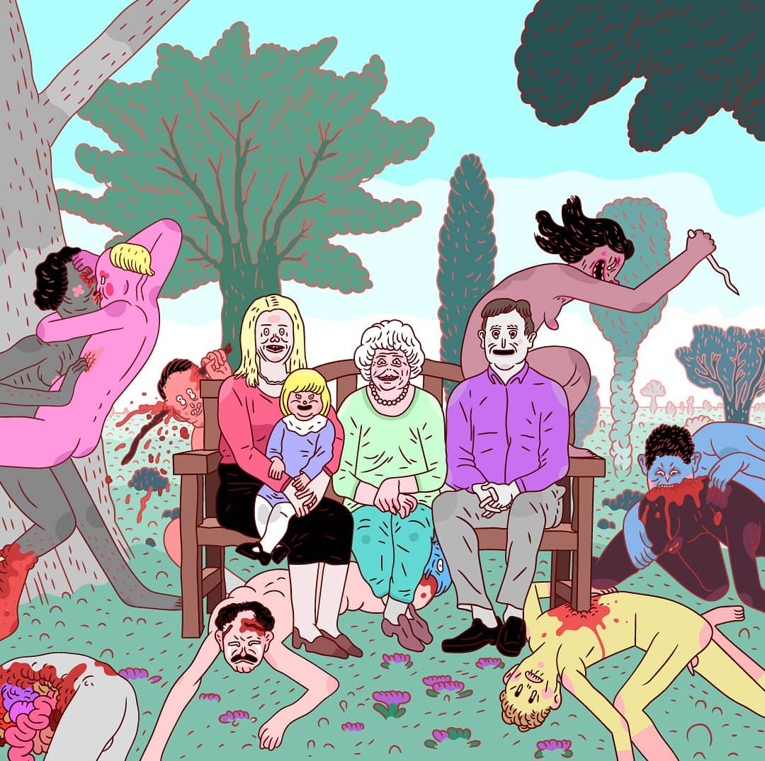 Jesse Simpson illustration famille