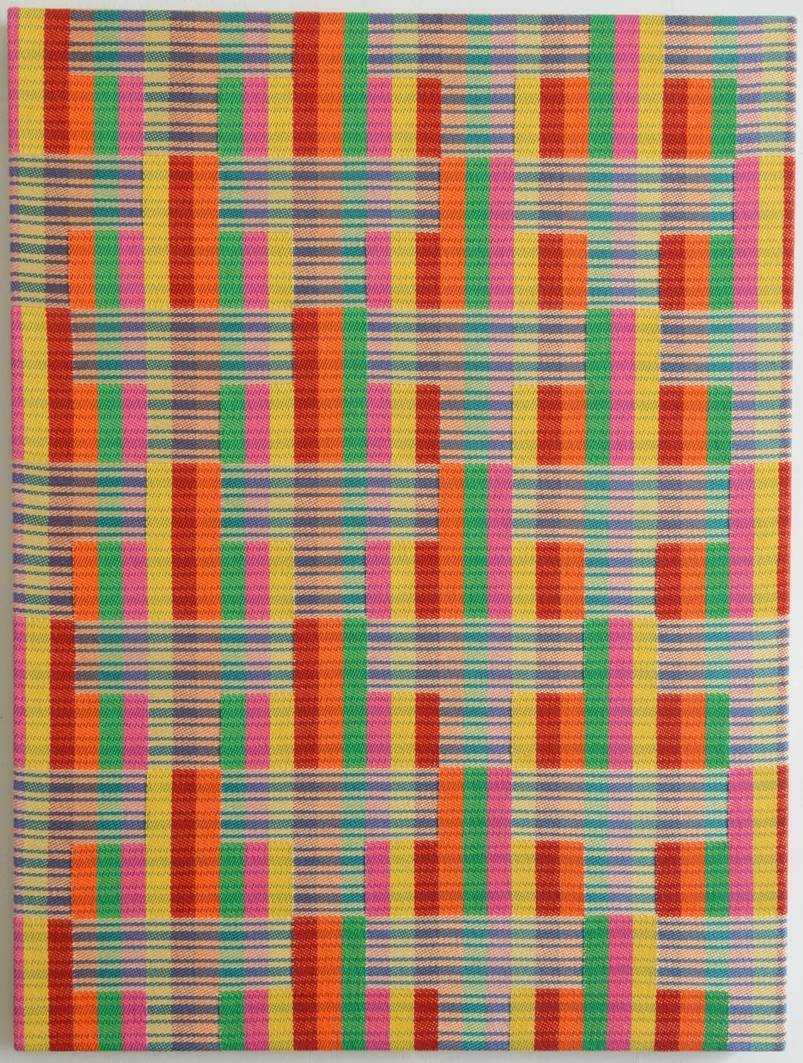 Iconic Stripes 3, 2022, weaving (cotton), 44" x 33".
